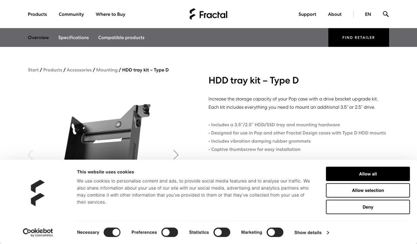 Fractal Type D Tray